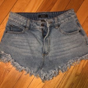 Women’s or girls RVCA fringed jean shorts